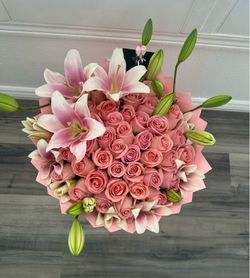 Ramos, mixed bouquets, lilies, roses, floral bouquet, arrangements