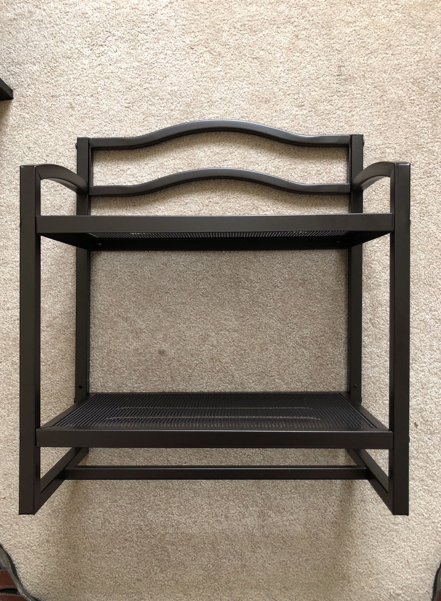 Metal Black 2 Tier Shelf Wall Mountable