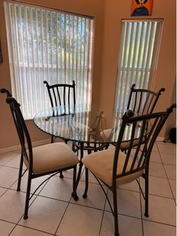 Glass Dining Set (table + 4 chairs)