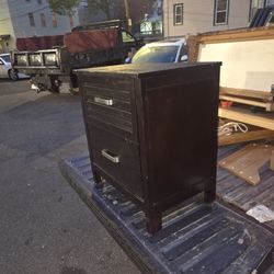 Dark Brown 2 Drawer Dresser Night Stand