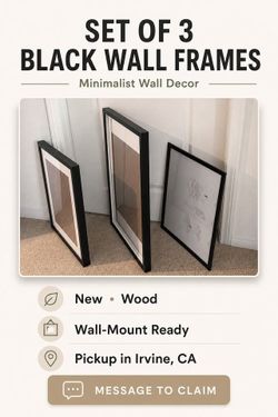 🖼️✨ Set of 3 Minimalist Black Frames – Perfect Wall Decor!