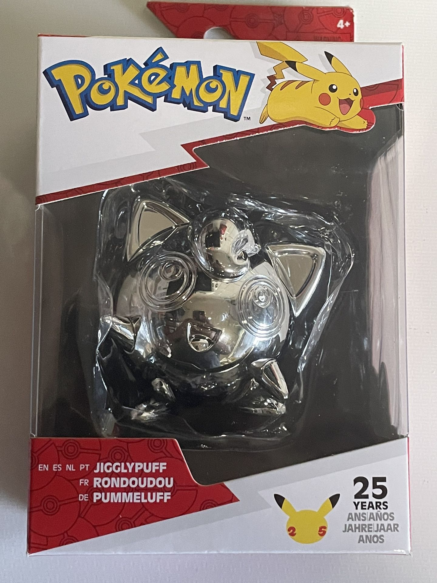 Pokemon 25th anniversary Jiggly Puff Silver Figure.