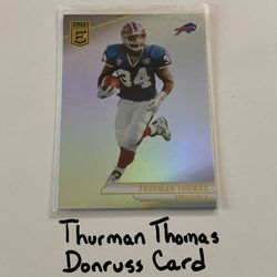 Thurman Thomas Buffalo Bills Hall of Fame RB Donruss Card. 