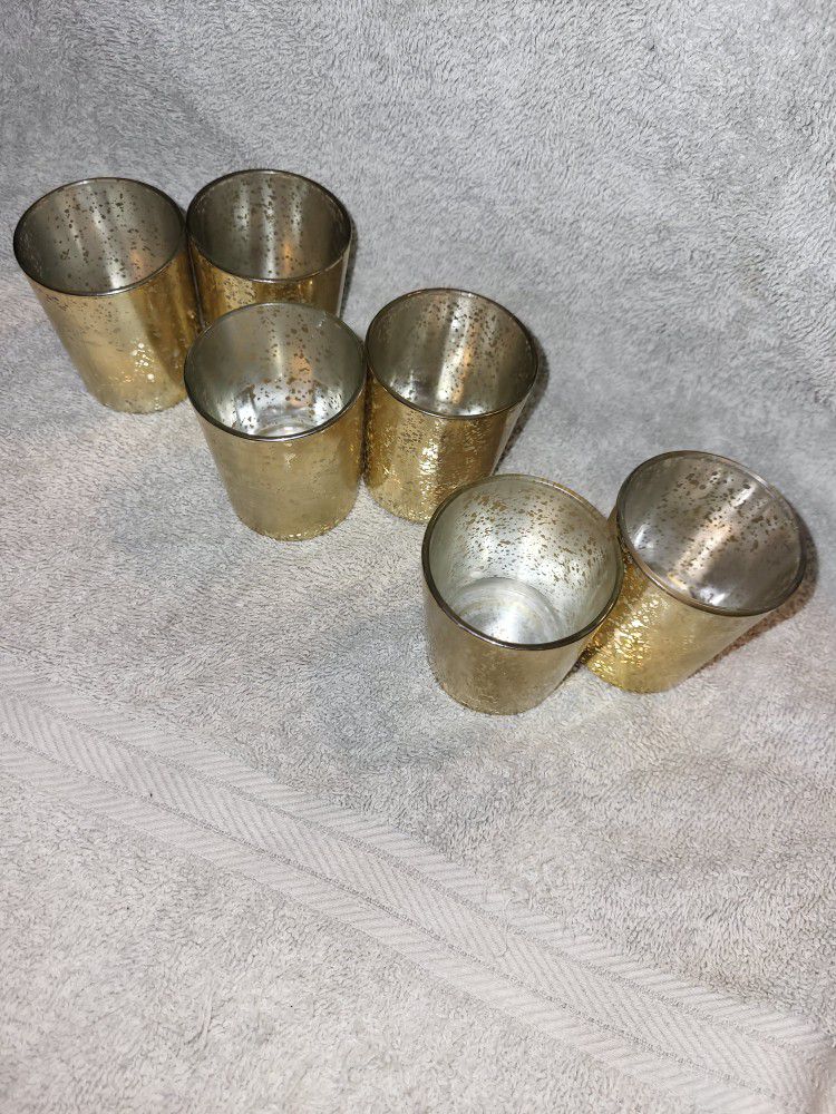 46 Gold Mercury Glass Tealight Votives