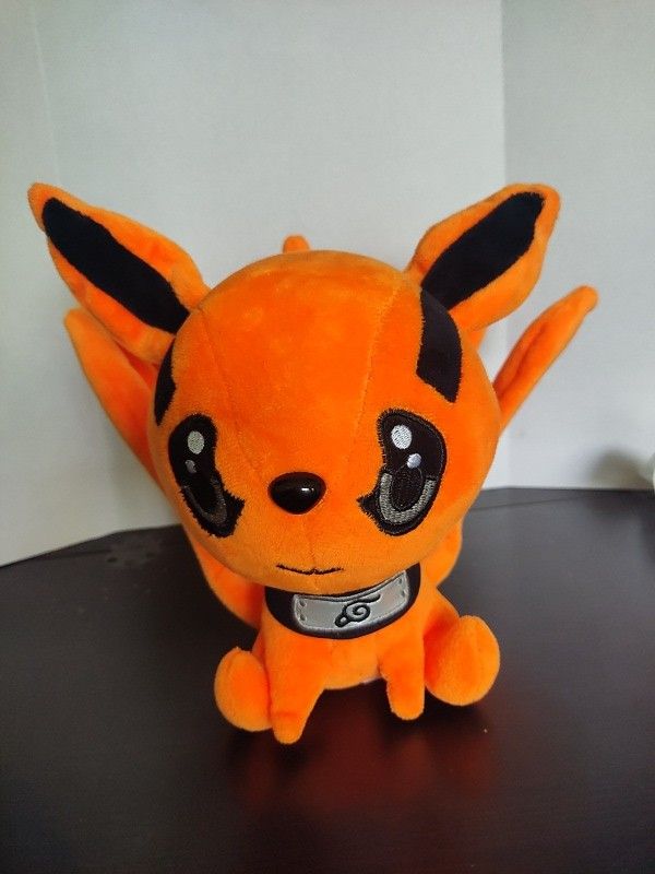 Naruto Shippuden Kyuubi Fox Plush Doll Anime 9 Tail Kurama Orange, Poseable