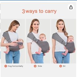 Baby Sling Carrier,Baby Carrier Newborn to Toddler,Toddler Carrier,Portable Lightweight & Spreadable Shoulder Straps (Dark Grey)