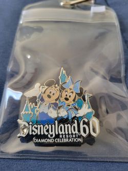 Disneyland 60 Diamond Celebration Pin And Lanyard