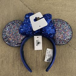 Blue Now Minnie Mouse Ears Disney Parks