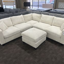 Cream Comfy Sectional 