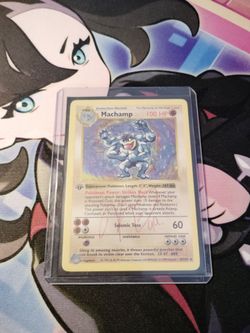 Pokemon Machamp 1st Edition Shadowless Ken Sugimori Auto