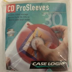 Case Logic - CD Pro Sleeves 15 - Sleeves - Will Hold 30 CD's (New) Double - Sided CD Storage 