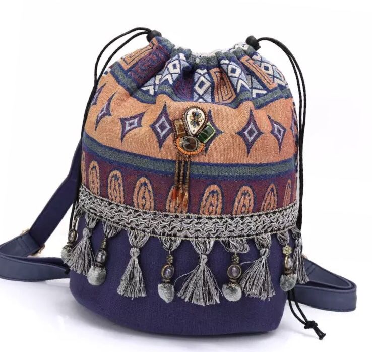 Boho Cotton Bag-pack with canvas