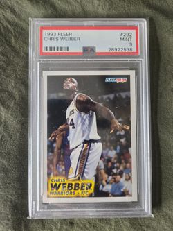CHRIS WEBBER 1993 Fleer #292 PSA Graded Card MINT 9 NBA Golden State Warriors