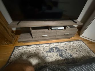Grey wood TV Stand with Drawers