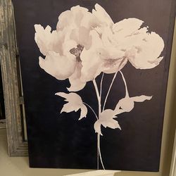 Monochrome Peonies Wall Art