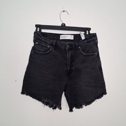 Black Abercrombie & Fitch High‑rise dad shorts