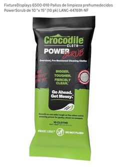 FixtureDisplays 6500-010 Paños de limpieza prehumedecidos PowerScrub de 10 "x 15" (10 pk)