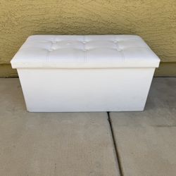 White Storage Footstool