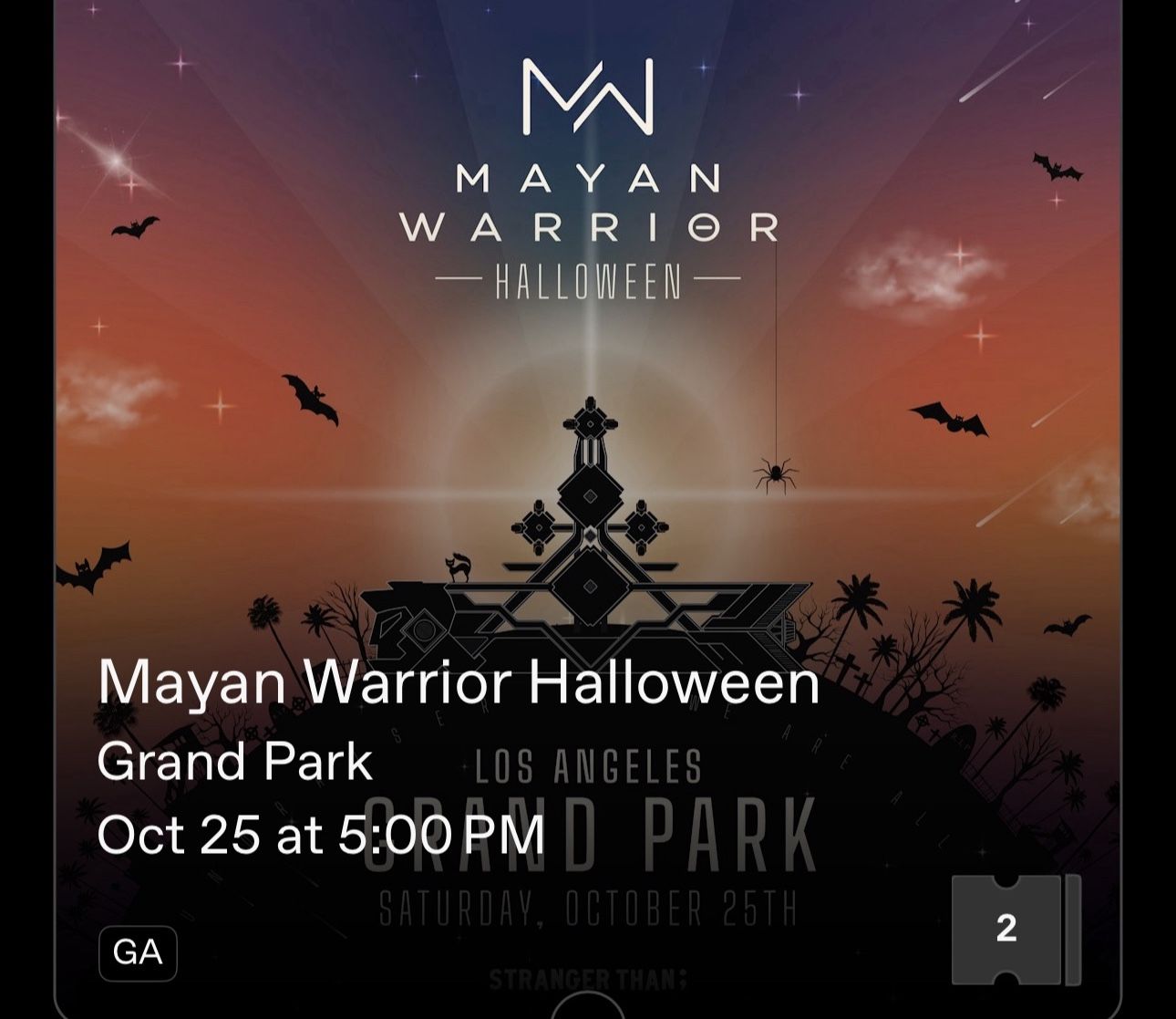 Mayan 2xGA tickets 