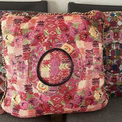 Set of 3 Decorative Accent Mexican Pillow Covers w/ Pillow Inserts From  Guadalajara
