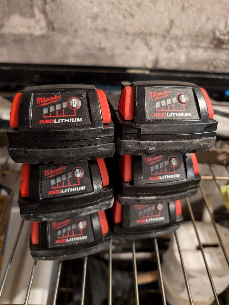 Milwaukee 2.0 Batteries. Fully Charged Qty: 6