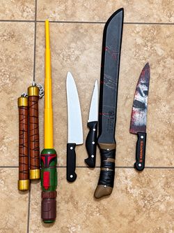 Halloween Costume Weapon Props Lot of 6