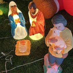 Christmas Nativity Blow Molds Set of 4 