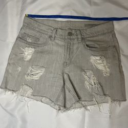 All Saints Gray Distressed Denim Shorts Women's - size 29