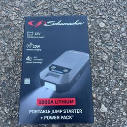 SCHUMACHER 1000A LITHIUM PORTABLE JUMP STARTER +POWER PACK 