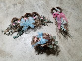 3 Beautiful Home Decor, Heart, Roses, Birdhouse Pieces