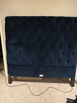 Pier 1 Imports Navy Blue Tufted Velvet Headboard - Queen Size