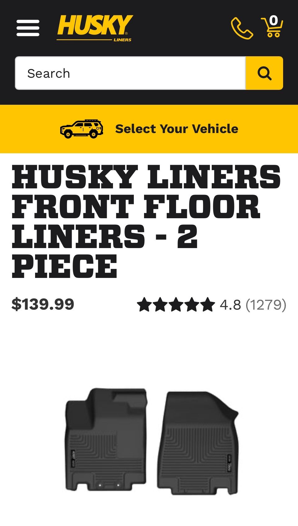 Husky two piece floor liners for 2022 to current Infiniti QX 60 and Pathfinder