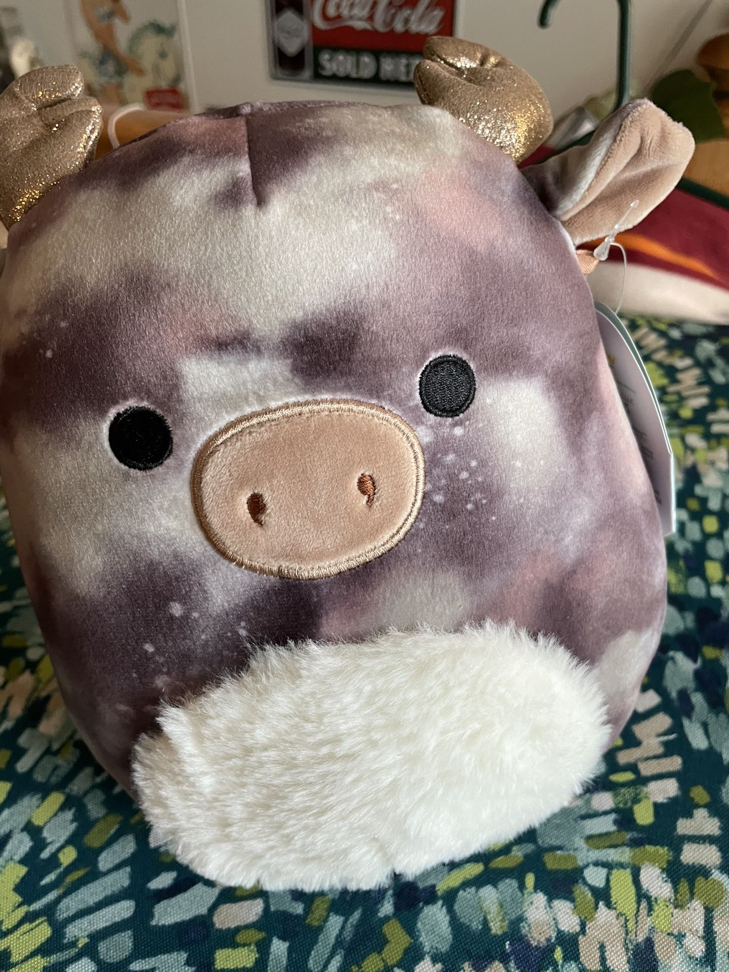SquishMallow Adorable Greggor The Moose Bronze Horns NWT
