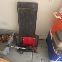 Floor Jack And Creeper With Little Wheeled Cart