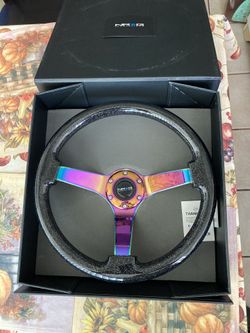 N R G. Steering wheel.