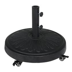 Beautiful 😍 50lb Umbrella Stand on Wheels commercial grade pool deck balcony spa lawn garden yard 