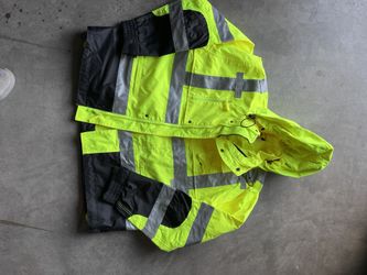 Mens Work Rain Safety Waterproof Jacket