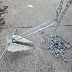 Boat anchor with a couple of feet of chain galvanize