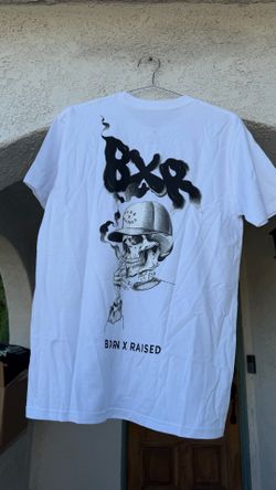 BXR BORN RAISED SKELETON WHITE T-SHIRT SZ M  STUSSY UNDFTD STUSSY NIKE SB