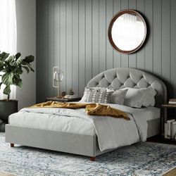 Full Upholstered Velvet Bed Frame