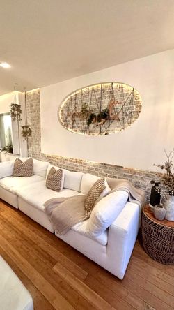 Grant White Fabric 3-piece Modular Sofa