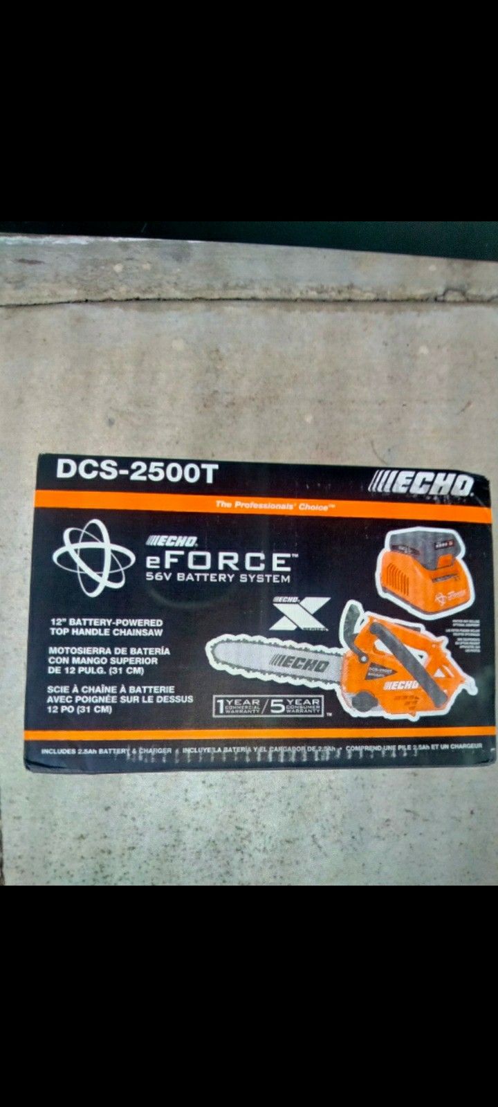 Echo Force 56v Chainsaw 12in Battery Y Charger New
