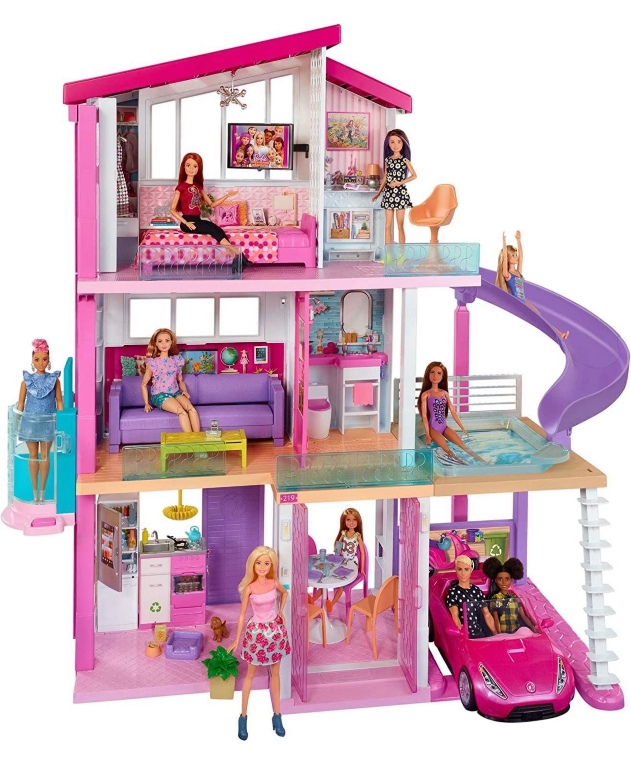 Barbie Dreamhouse Dollhouse Like NEW With Pool, Slide And Elevator