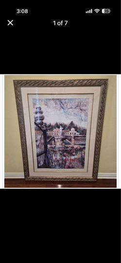 Huge framed garden picture