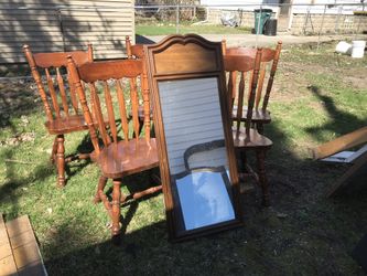 Solid Wood chairs $200 with mirror