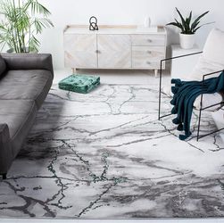 8x10 Modern Rug Large Grey-Green-White