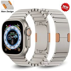 Link Bracelet Loop For Apple Watch Ultra 2 49mm Series 9 45mm Strap For iWatch