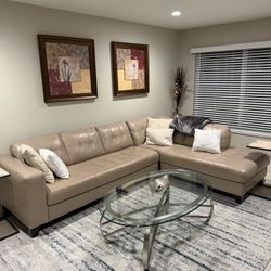 Faux Leather L-Shaped Sectional Sofa