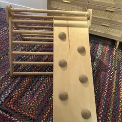 Lily & River Wooden Climber +reversible slide & rock climbing board 