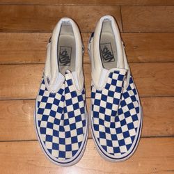 blue slip on vans